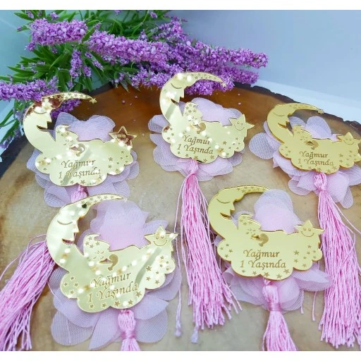 Ayda Uyuyan Bebek Pleksi Kişiye Özel Bebek Şekeri