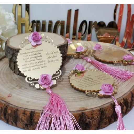 Kalp İşlemeli Nazar Dualı Bebek Şekeri