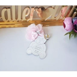 Lazer Çiçekli Ayıcık Pleksi Bebek Şekeri