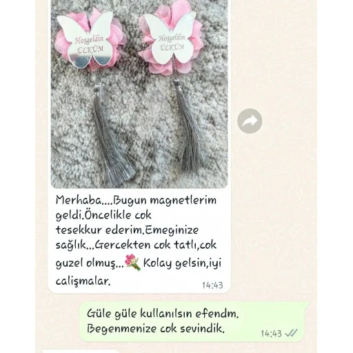 Püskülü Minik Kelebek Bebek Şekeri