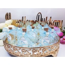 40 Adet Mavi Dantelli Kolonya Şişesi Şişe Erkek Bebek Şekeri