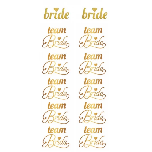 Dövme Team Brıde Kalpli Varaklı Altın 12'li