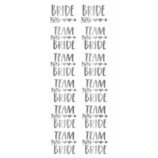 Dövme Team Brıde Oklu Kalpli Varaklı Gümüş 12'li