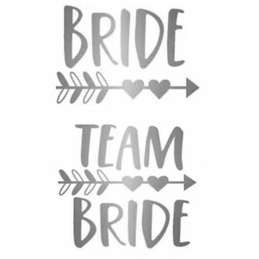 Dövme Team Brıde Oklu Kalpli Varaklı Gümüş 12'li