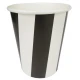 Bardak Karton Çizgili Siyah Beyaz 8 Oz 8'lı