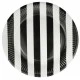 Tabak Karton Çizgili Siyah Beyaz 23 cm 8'lı