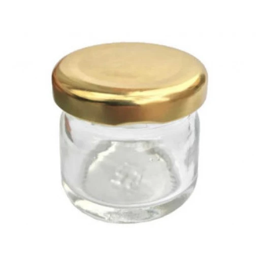Bal kavanozu 40cc metal kapaklı altın p1