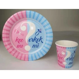 BARDAK KARTON CİNSİYET BELİRLEME 8 OZ PK:8