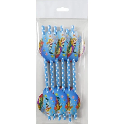 Pipet Deniz Kızı Karton Pipetli 6'lı