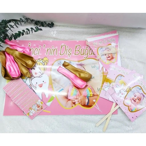 Altın Konsept Diş Buğdayı Parti Sesi Kız Bebek Süsleme Hdts197