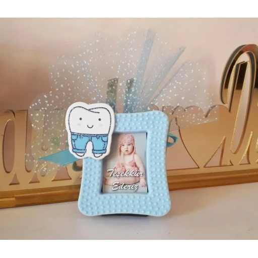 Diş Buğdayı Stickerlı Çerçeve Diş Hediği