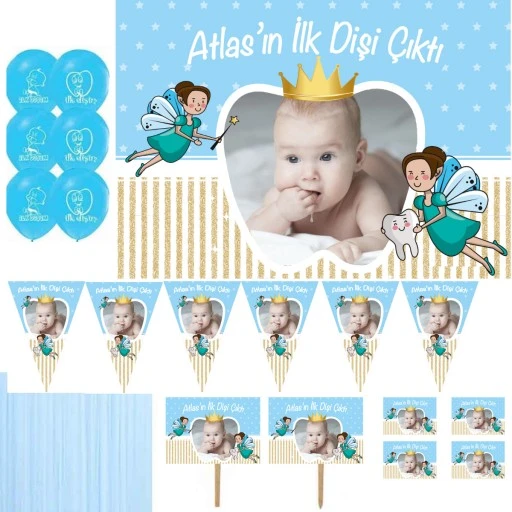Diş Hediği, Buğdayı Erkek Bebek Süsleme Ve Magnet Seti Altın Konsept Hdts194