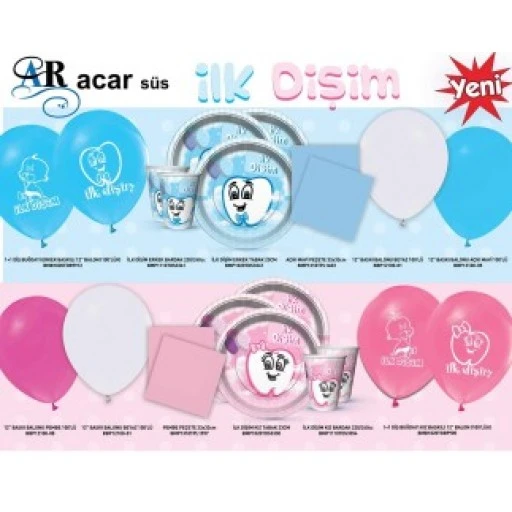 Tabak İlk Dişim Pembe 23cm 8'lı