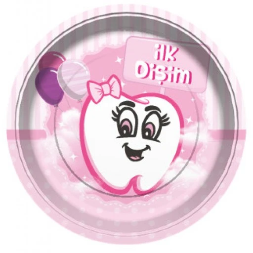 Tabak İlk Dişim Pembe 23cm 8'lı