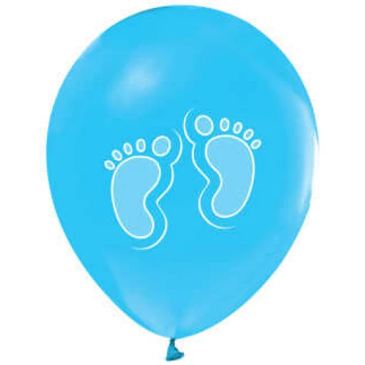 Balon Baskılı 12 inç Ayakizi Mavi 100'lü