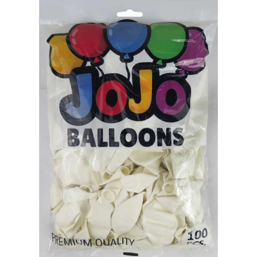 Balon Düz 12 inç (jojo Balloons) Beyaz 100'lü