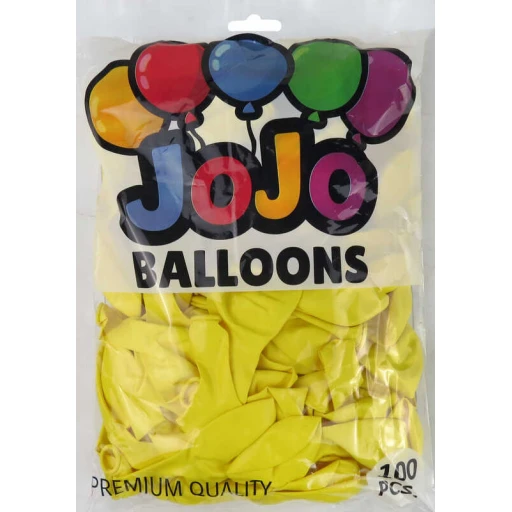 Balon Düz 12 inç (jojo Balloons) Sarı 100'lü