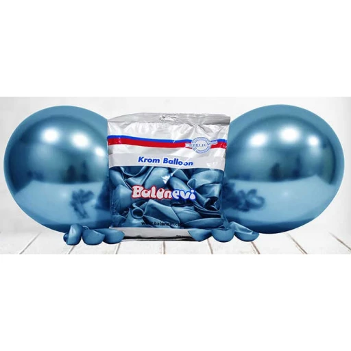 Balon Krom Parlak 5 inç Mavi 100'lü