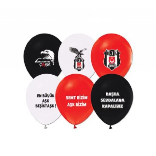 Balon Baskılı Lisanslı 12 inç 2+1 Beşiktaş 50'li