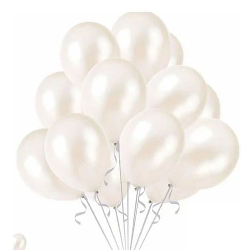 Balon Baskısız Metalik 10 Adet Beyaz