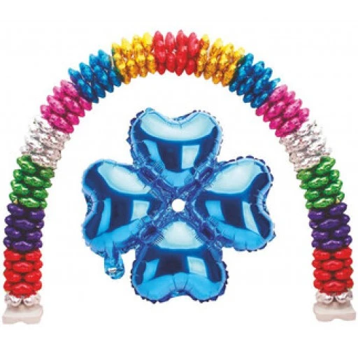 Folyo Balon Kalp Çiçek Modeli Mavi 13ınc