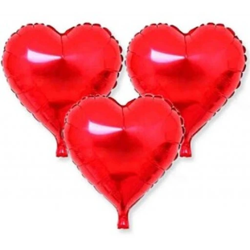 Folyo Balon Kalpli Kırmızı 12cm 3'li