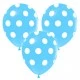 Balon Baskılı 12 inç Çepeçevre Mavi Puantiyeleri Beyaz 100'lü