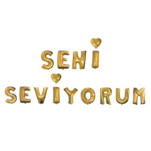 Folyo Balon Seni Seviyorum 16inc Altın
