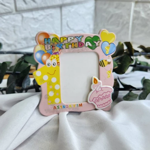 25 Adet Çerçeve 1 Yaş Doğum Günü Hediyesi Pembe Kız Bebek