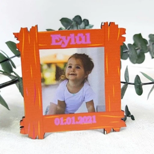 Çerçeve Ahşap Magnet Resimli Kız Doğum Günü Hediyelik