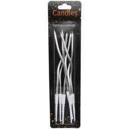 MUM METALİK BURGULU 15 CM GÜMÜŞ PK:6