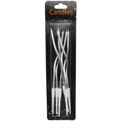 MUM METALİK BURGULU 15 CM GÜMÜŞ PK:6