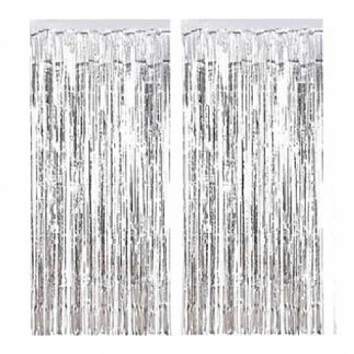 Doğum Günü Süsü Metalize Fon Süsü Asmalı Yerli Gümüş 2'li Li Set