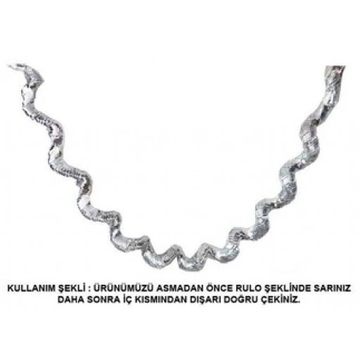 Süs Fransen Metalize Uzarlı 2mt Gümüş