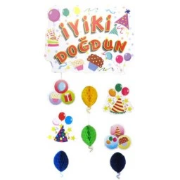 Süs İyiki Doğdun Set Çift Taraflı