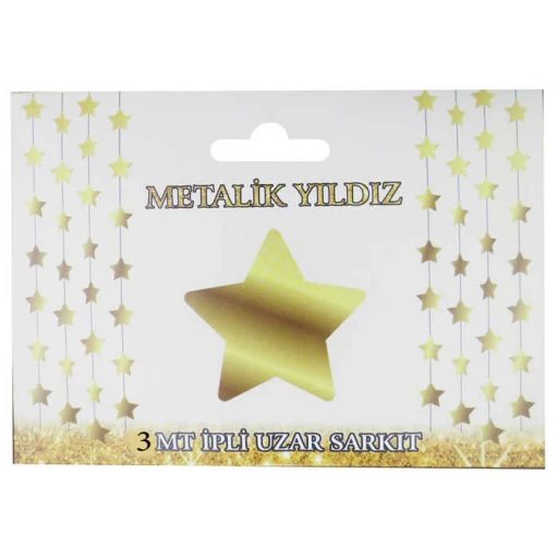 SÜS SARKIT YILDIZ METALİZE PARLAK 24 LÜ SET ALTIN 