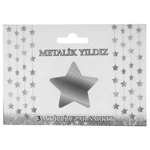 SÜS SARKIT YILDIZ METALİZE PARLAK 24 LÜ SET GÜMÜŞ