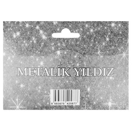 SÜS SARKIT YILDIZ METALİZE PARLAK 24 LÜ SET GÜMÜŞ