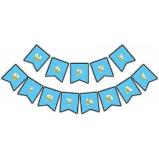 Flama Bayrak Happy Birthday Set Mavi