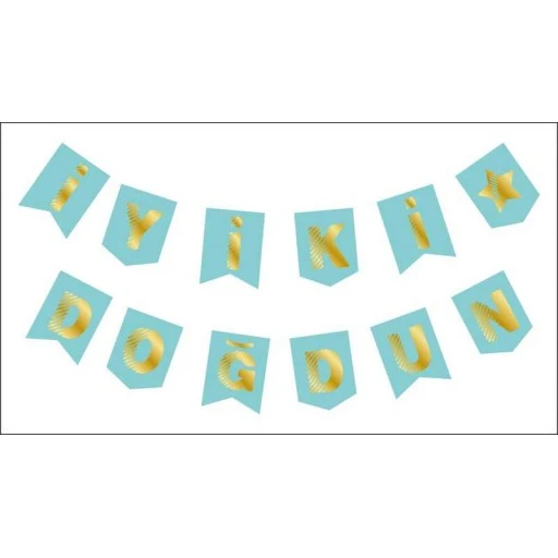 Flama İyiki Doğdun Mavi