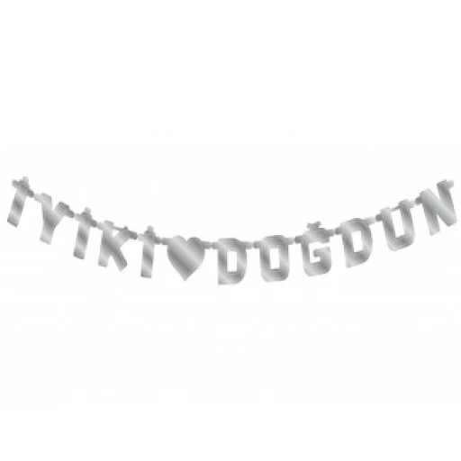 Yazı Uzar Metalize Karton İyiki Doğdun Gümüş P1