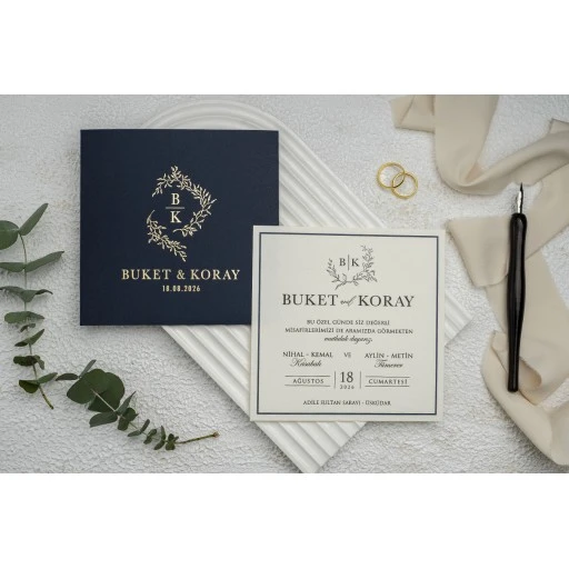 Lüks Nikah Davetiyesi Erdem Ekonom Davetiye 9287