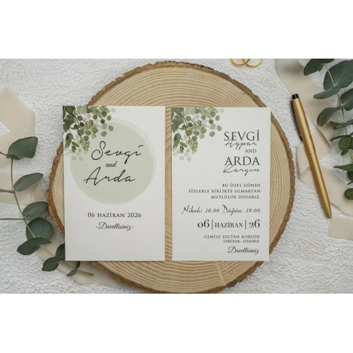 Lüks Nikah Davetiyesi Erdem Ekonom Davetiye 9302