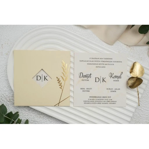 Lüks Nikah Davetiyesi Erdem Ekonom Davetiye 9313