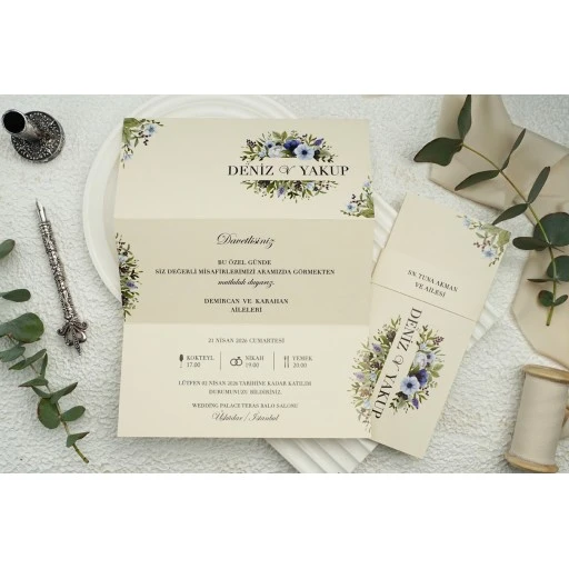 Lüks Nikah Davetiyesi Erdem Ekonom Davetiye 9314