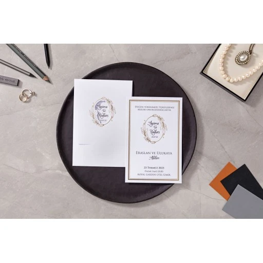 İklim Beyaz Zarflı Davetiye 10609 Ekonomik