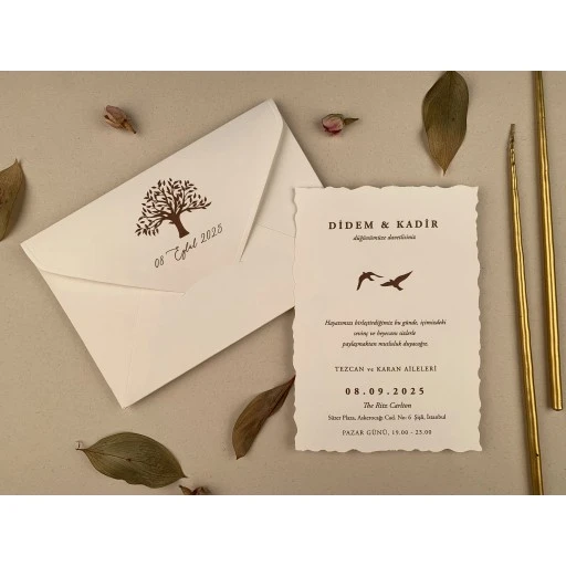 Nişan Nikah Düğün Davetiyesi Ele Elit Davetiye 12272