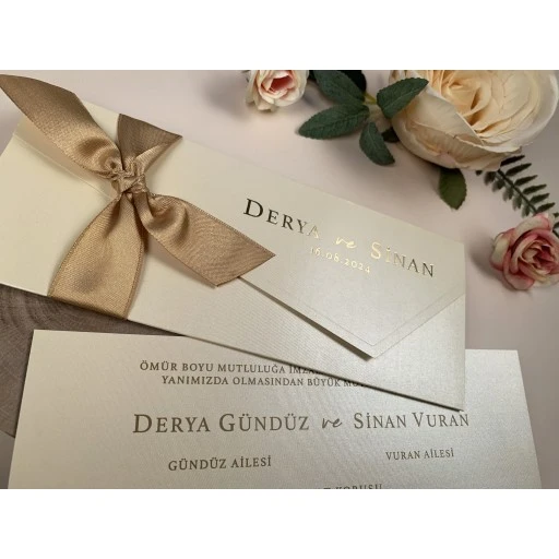 Elite Fiyonklı Zarflı Lüks Davetiye 85844