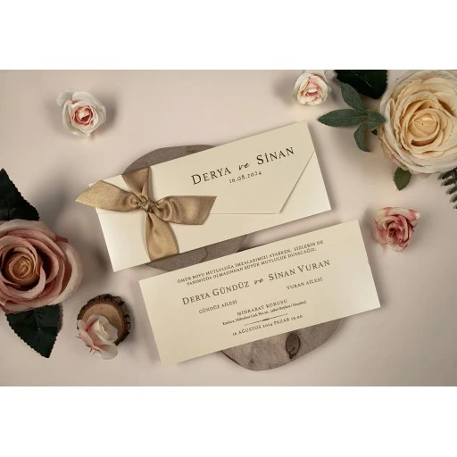 Elite Fiyonklı Zarflı Lüks Davetiye 85844