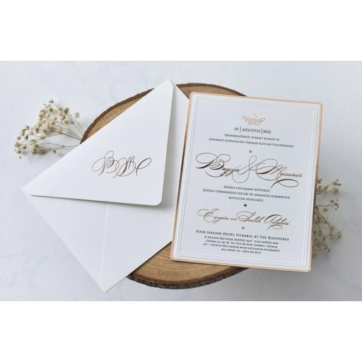 Erdem Butiqline Zarfklı Lüks Nikah Davetiyesi 1136